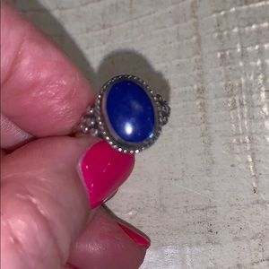 Synthetic blue stone ring